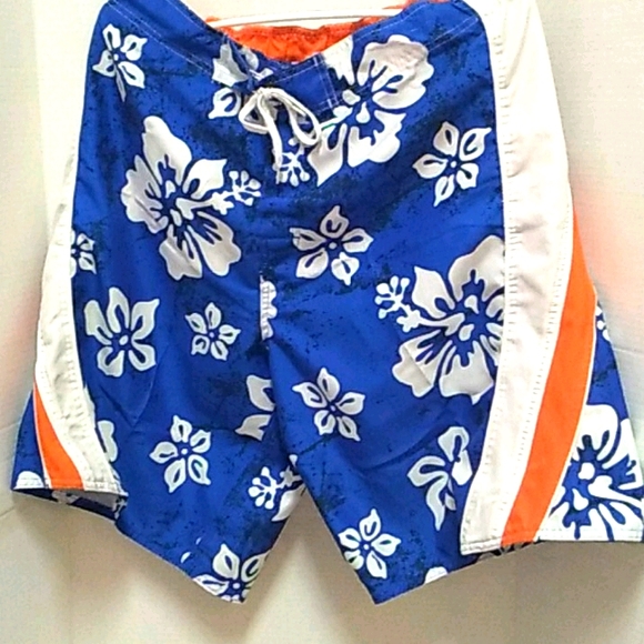 no boundaries men blue/white swim thrunks sz L - Picture 2 of 14